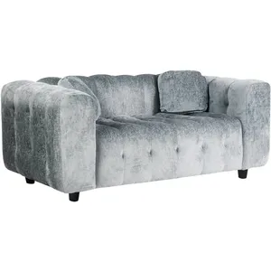 Canapé droit en tissu chenille "Vendome" - 2 places - Gris
