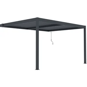 Comparateur de prix : Pergola adossée en aluminium "Windsor" - Gris anthracite - 3 x 4 m