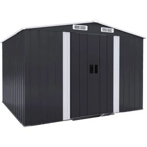 Abri de jardin métal "Boston" - 6,54 m² - Gris pas cher