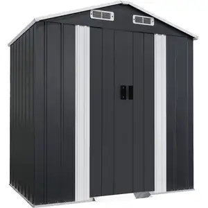 Abri de jardin métal "Boston" - 2,17 m² - Gris pas cher