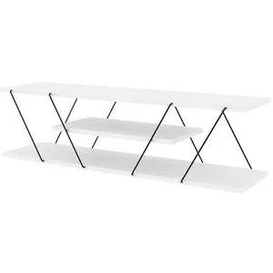 Meuble TV en bois "April" - 120 x 33 x 33 cm - BlancNoir