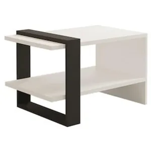 Table basse en bois "Funda" - 80 x 55 x 35 cm - Anthracite Blanc pas cher