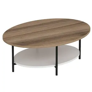 Table basse en bois "Elis" - 90 x 60 x 36 cm - Chêne Blanc