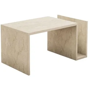 Table basse en bois "Memo" - 86 x 50 x 32 cm - Travertin pas cher