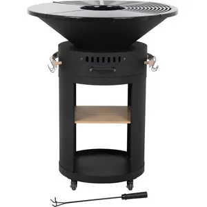 Comparateur de prix : Barbecue Plancha Brasero À Charbon Et Bois "cesar Premium" - Ø 81 Cm -