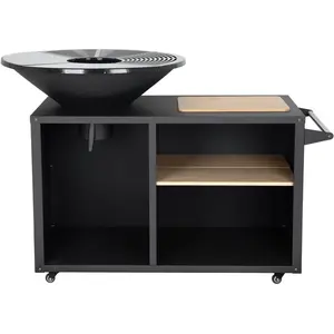 Comparateur de prix : Barbecue plancha brasero à charbon et bois "Maréchal" - Ø 81 cm - Noir