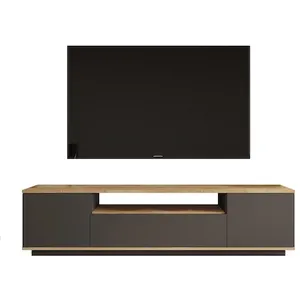 Meuble TV en bois "FR7" - 180 x 44 x 44 cm - Pin atlantique Anthracite