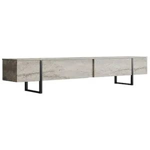 Meuble TV en bois "Luxe" - 180 x 30 x 50 cm - TravertinNoir pas cher