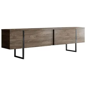 Comparateur de prix : Meuble TV en bois "Luxe" - 180 x 30 x 50 cm - NoyerNoir
