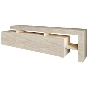 Comparateur de prix : Meuble TV en bois "Beliz" - 192 x 37 x 53 cm - Travertin