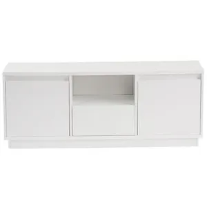 Meuble TV en bois "Vanguard" - 160 x 29 x 42 cm - Blanc naturel