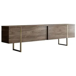 Meuble TV en bois "Luxe" - 180 x 30 x 50 cm - NoyerOr pas cher