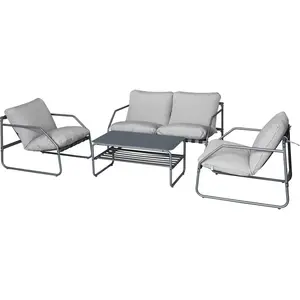 Salon de jardin "Sora" - 4 places - Gris