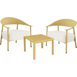 Comparateur de prix : Salon de jardin en plastique "Céora" - 2 places - Taupe