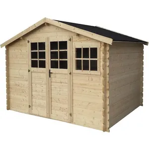Comparateur de prix : Abri de jardin en bois "Rocval" - 456 x 425 x 232 cm - 19.42 m² - 28 m...