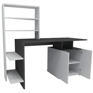 Bureau en bois "Melis " - 146 x 60 x 128 cm - Blanc Anthracite pas cher