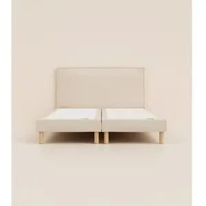 Lit tapissier 180x200 cm - Beige - Bibloc - Avec tête de lit - Bois r...Vendu partediber
