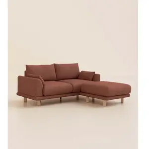 Canapé d'angle 4 places - Tissu Terracotta - Design et confortable - Fabriqué en France - TediberVendu partediber