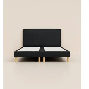 Lit tapissier 200x200 cm - Noir Anthracite - Bibloc - Avec tête de li...Vendu partediber