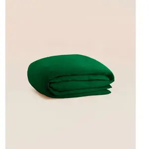 Tediber Housse de couette 240x220 cm - Gaze de coton - Vert - Douce et gaufrée... pas cher