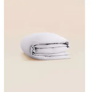 Tediber Housse de couette 220x240 cm - Satin de coton - Gris - Douce, légère ... pas cher