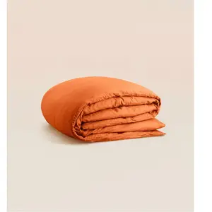 Tediber Housse de couette 240x220 cm - Lin fançais et belge - Orange - Respira... pas cher