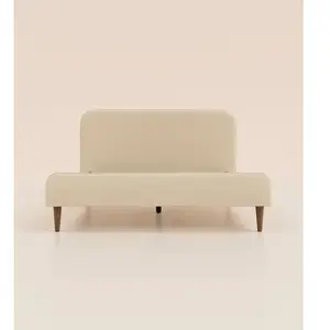 Lit Scandi 180x200 cm - Beige Velouté - Bois nordique et acier recycla...Vendu partediber