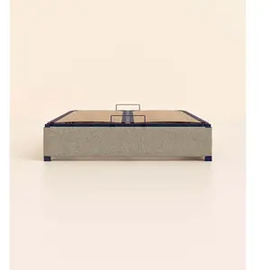 Sommier coffre 140x200 cm - Gris - Acier recyclé et lattes en bois - G...Vendu partediber