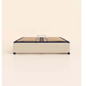 Sommier coffre 90x200 cm - Beige - Acier recyclé et lattes en bois - G...Vendu partediber