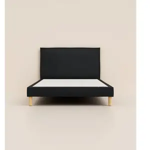 Lit tapissier 200x200 cm - Noir Anthracite - Bibloc - Avec tête de li...Vendu partediber