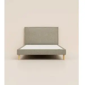 Lit tapissier 200x200 cm - Gris Anthracite - Bibloc - Avec tête de li...Vendu partediber