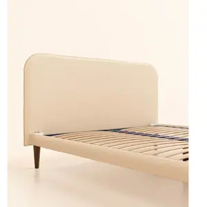 Lit Scandi 180x200 cm - Beige Velouté - Bois nordique et acier recycla...Vendu partediber