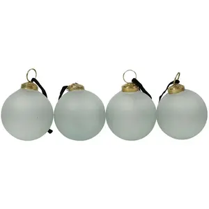 Decoclico Set de 4 boules de Noël en verre dépoli pas cher