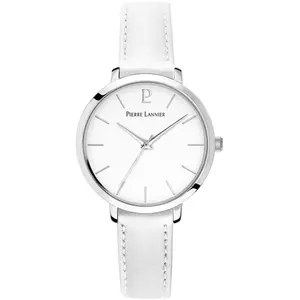 Pierre Lannier Montre pour femme 034N600 avec bracelet en cuir blanc pas cher