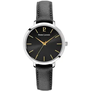 Comparateur de prix : Pierre Lannier Montre pour femme 034N633 avec bracelet en cuir noir