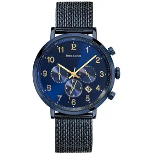 PIERRE LANNIER Montre Homme Baron 220H469 Cadran Bleu Bracelet Acier milanais Bleu pas cher