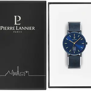 Montre Homme Pierre Lannier Coeur Battant - 299C469 Bracelet Acier Bleu pas cher