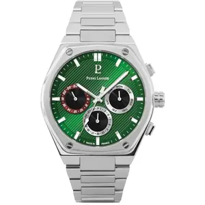 Comparateur de prix : PIERRE LANNIER Montre Homme COPILOTE Argenté Cadran Vert Bracelet Acier Argenté 24 MM