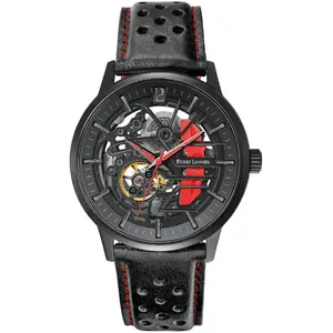 Comparateur de prix : PIERRE LANNIER Montre Homme PADDOCK Cadran Noir Bracelet Cuir Noir