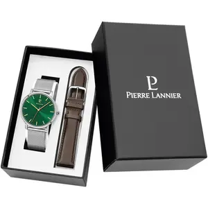 Coffret Montre Homme Pierre Lannier Essential - 386C171 Bracelet Cuir Marron pas cher