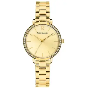 Comparateur de prix : PIERRE LANNIER Montre Femme CHOUQUETTE Cadran Doré Bracelet Acier Doré