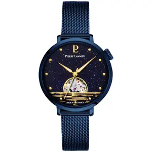 Comparateur de prix : PIERRE LANNIER Montre Femme AUSTRALE Bleu Cadran Bleu Bracelet Acier milanais Bleu 14 MM