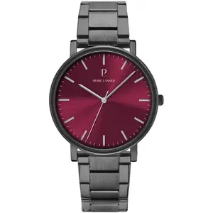 Comparateur de prix : Pierre Lannier  Montre Homme ESSENTIAL Gris Cadran Bordeaux Bracelet Acier Gris 20 MM
