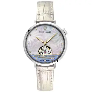 Montre Femme Pierre Lannier Australe - 150H900 Bracelet Cuir Blanc pas cher