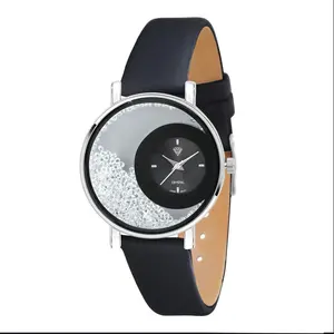 So Charm Montres Montre Aude élégante noire ornée de Cristaux scintillants pas cher