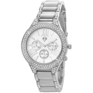 So Charm Montres Montre Angelina acier élégante ornée de Cristaux scintillants pas cher