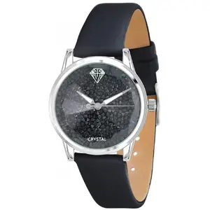 Comparateur de prix : So Charm Montres Montre Ambrine élégante noire ornée de Cristaux scintillants