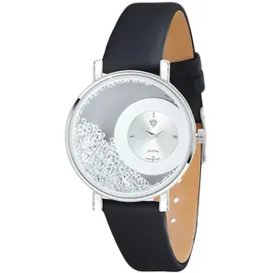 Montre Aude élégante blanche ornée de Cristaux scintillants pas cher