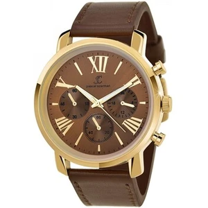 So Charm Montres Montre homme quartz dorée et cuir marron MH289 par Pascal Szerman