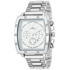 16547 So Charm Montres Montre homme quartz carrée acier et fond blanc